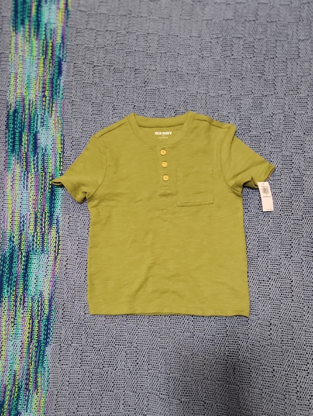 Old Navy Green Short Sleeve Henley with Chest Pocket